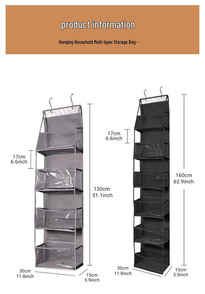 Multi-Layer Hanging Storage Bag for Toys and Sundries