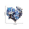Vintage Rhinestone Butterfly & Heart Brooch Luxury Crystal Pin for Coat, Blazer & Formal Attire, Elegant Statement Jewelry