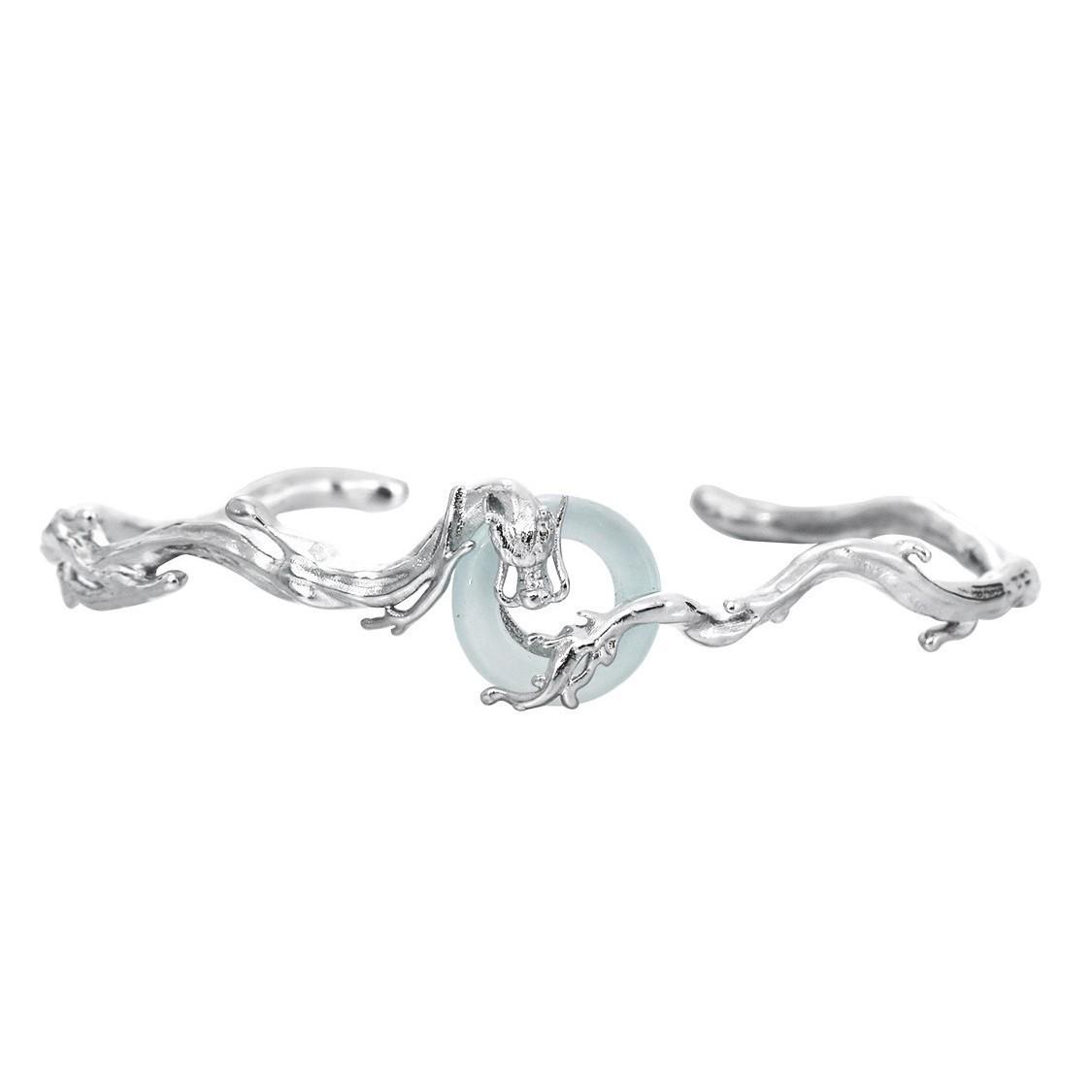 

Оригинальный китайский браслет из халцедона с драконом: Высококлассный, крутой браслет Copper Plated with Silver