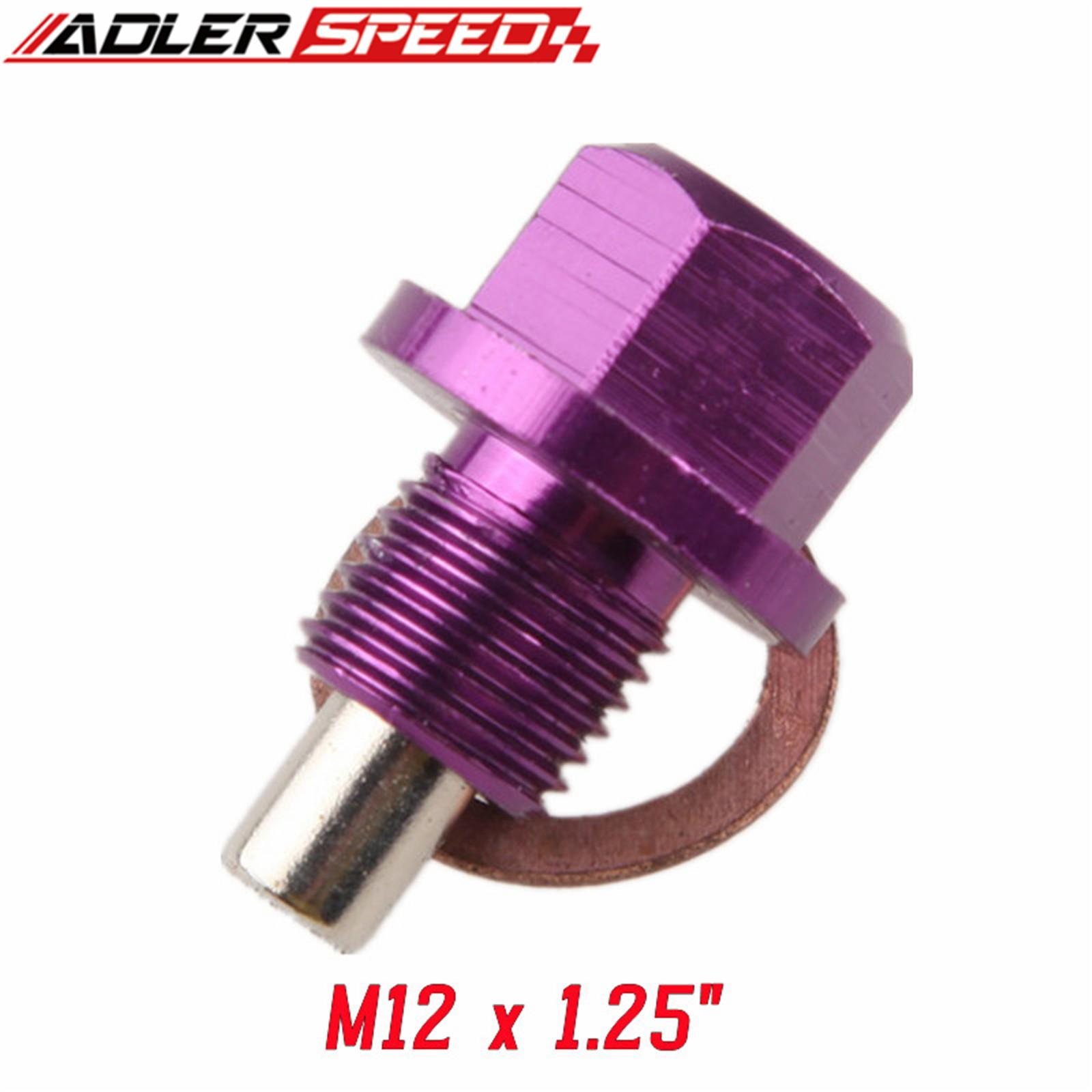 Magnetic Oil Drain Plugs M12 X 1.25/ M14 X 1.5 Magnetic Oil Drain Bolt Plugs Engine Drain Nut Bolt Screw with Gasket Replacement PURPLE  m12 x 1.25
