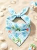 Summer Fruit Print Soft Dog Triangle Bandana, Pet Scarf Bib Accessory