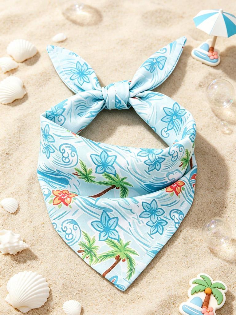 Summer Fruit Print Soft Dog Triangle Bandana, Pet Scarf Bib Accessory