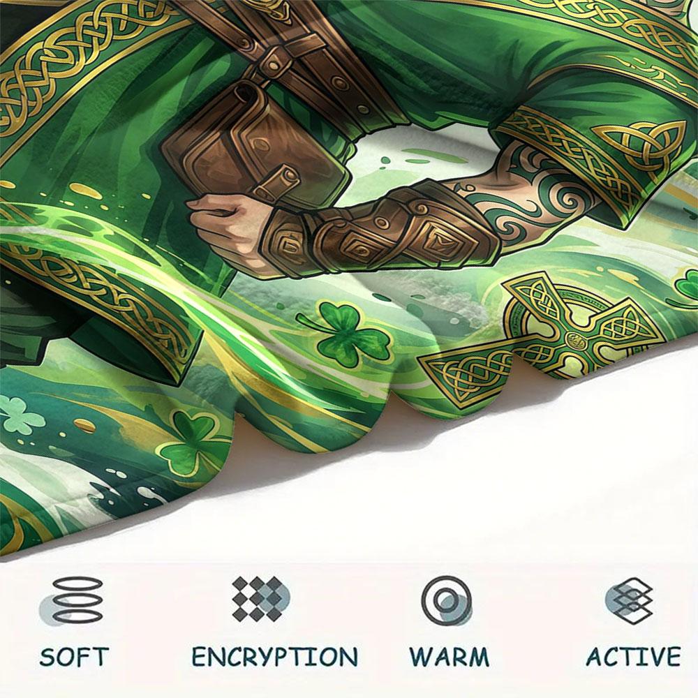 1Pc GreenMagic Print Flannel Blanket, High Quality Comfortable for All Seasons, Home Decor, Warmth and Comfort, Perfect for Christmas Gifts