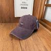 Niche design sense old cap washed embroidery soft top baseball cap spring and autumn new versatile show small face