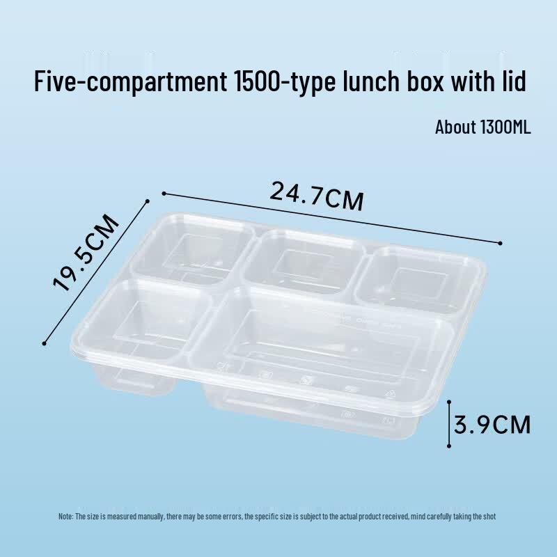 HUIHUADU Disposable 5-Compartment Meal Prep Containers