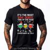 Loose Printed T-shirt Christmas In July Flamingo Trailer Summer Xmas Camp Camper Graphic Tees Casual Wear