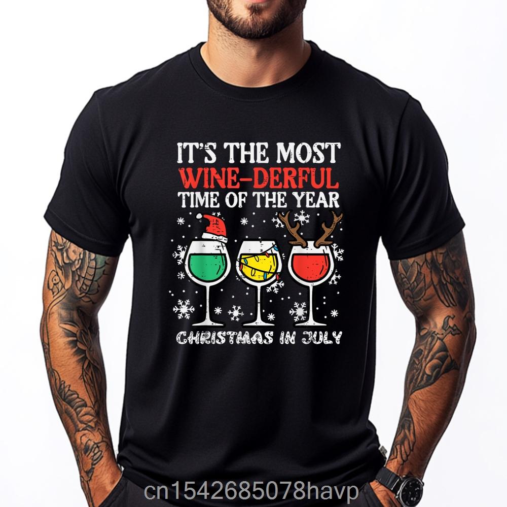 Loose Printed T-shirt Christmas In July Flamingo Trailer Summer Xmas Camp Camper Graphic Tees Casual Wear