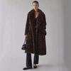 Europäischer und amerikanischer Retro-Leopardenmuster mittellanger und langer Kunstpelzmantel doppelreihig Revers lockere Silhouette Leichter Luxus Thermojacke