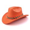 European and American new western cowboy hat ethnic style accessories hat solid color suede one-word cowboy hat