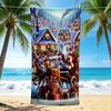 1Pc Christmas Village Scene Beach Towel, Quick Dry, Multi-Use for Beach Pool Gym Yoga Home Travel, Christmas, Halloween, Xmas Gift S212