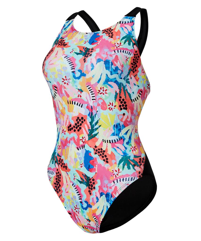 Laelliseupocheu [Osla617 Blk] Bubble Bean X-Back Swimsuit Multi
