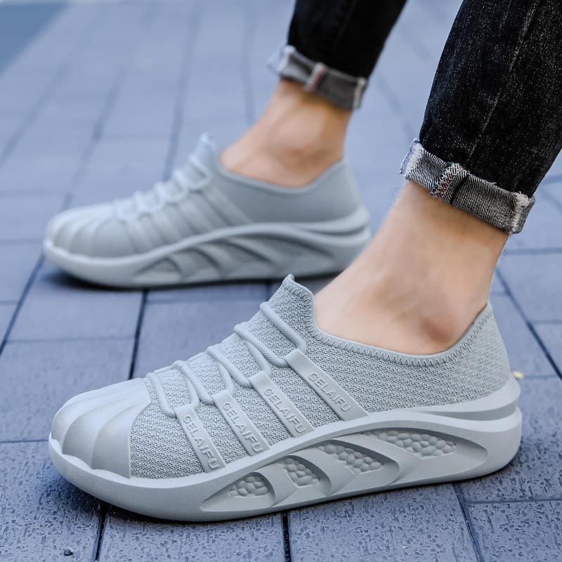 Fashion New Men's PVC Short Tube Boots Solid Color Rain Boots Male Waterproof Fishing Shoes Men Non-slip Work Shoes Outdoors Rainboots