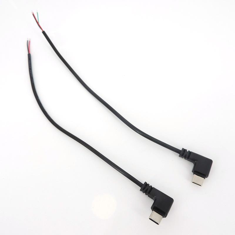DIY Repair USB Male To Wire 4pin/2pin Micro USB 2.0 A Elbow Head Male Jack Type-c Extension Cable Line