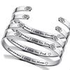 European and American Hot-Selling Engraved Open Titanium Steel MOM DAD SON Bracelets