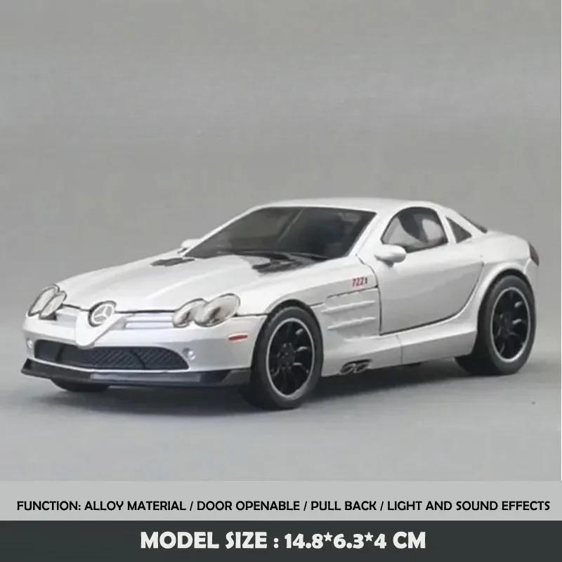 Simulation 1/32 Benz SLR McLaren 722S Linkage Sports Car Alloy Toy Car Model Sound and Light Pull Back Diecast Toy Vehicle Gift