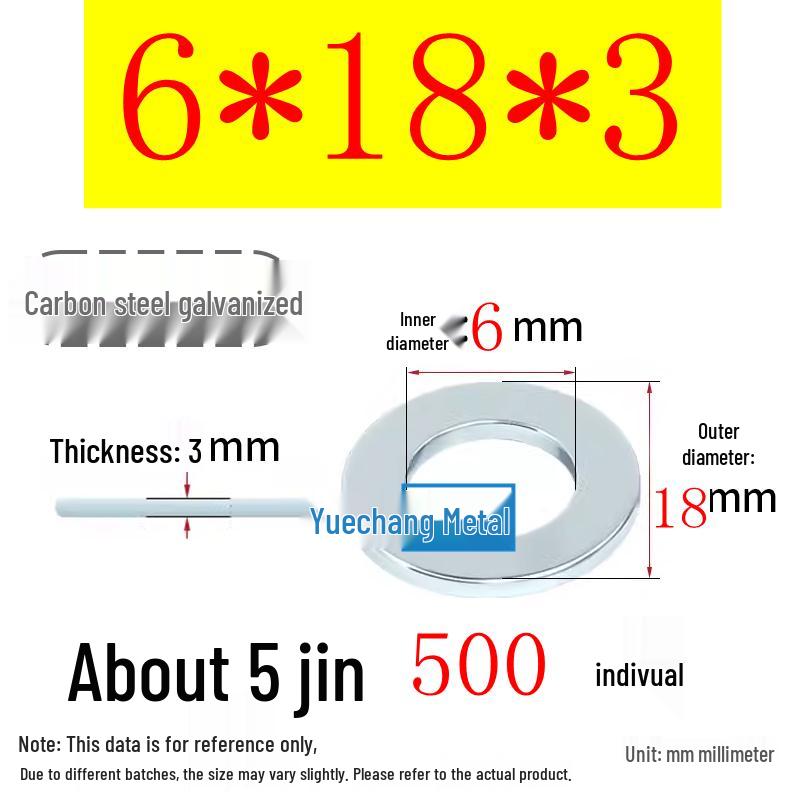 Galvanized Iron Flat and Square Washer Set - Thick, Enlarged, Extra Large, and Special Shapes