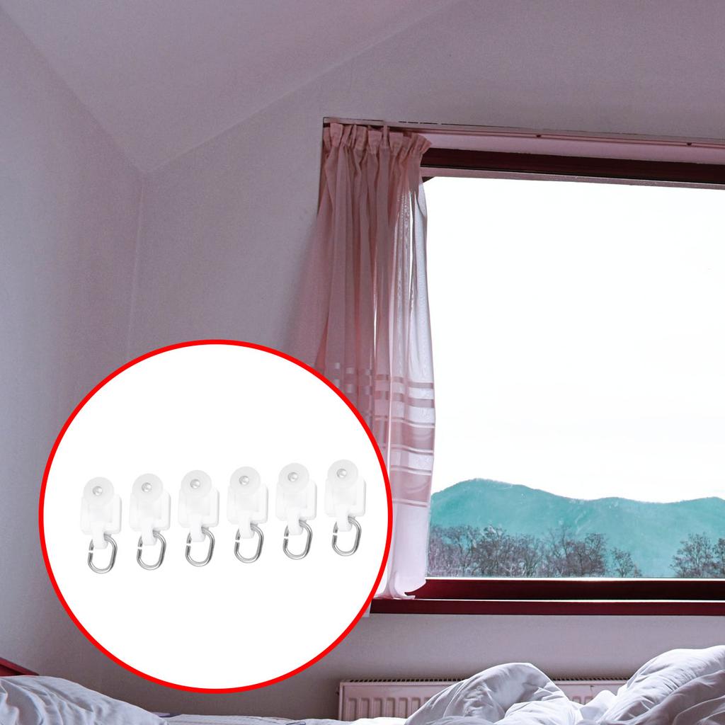 50PCS Curtain Track Roller Twin Wheeled Carriers Drapery Rail Sliding Glider for Windows Shower Curtain Tracks