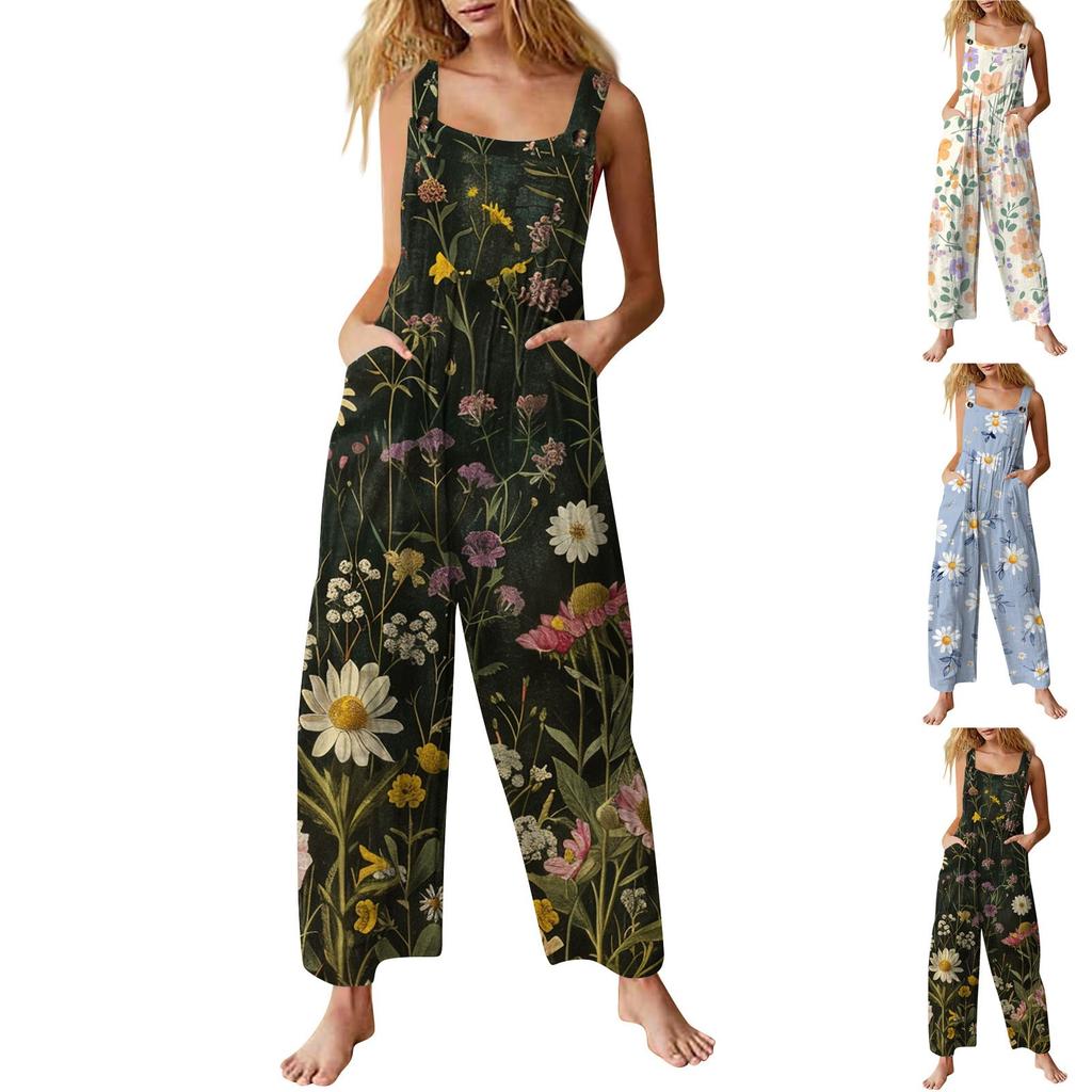 Women's Jumpsuit Printed Casual Loose Jumpsuit