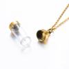 Minimalist Acrylic Cylinder Pendant Necklace with Perfume Bottle Charm