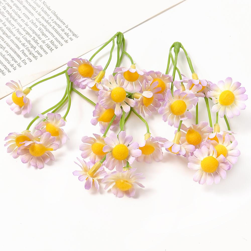 Pastoral Daisy and Sunflower Artificial Silk Flower Bouquet for DIY Wreath Decoration
