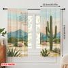 2pcs 2D flat printing Party Curtain Desert Blessing Landscape Polyester Without Electricity Festive Holiday Perfect for Home
