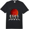 Astronauts Walking On Moon Blood Moon Abbey Road Graphic Tee Casual Cotton Short Sleeve TShirt