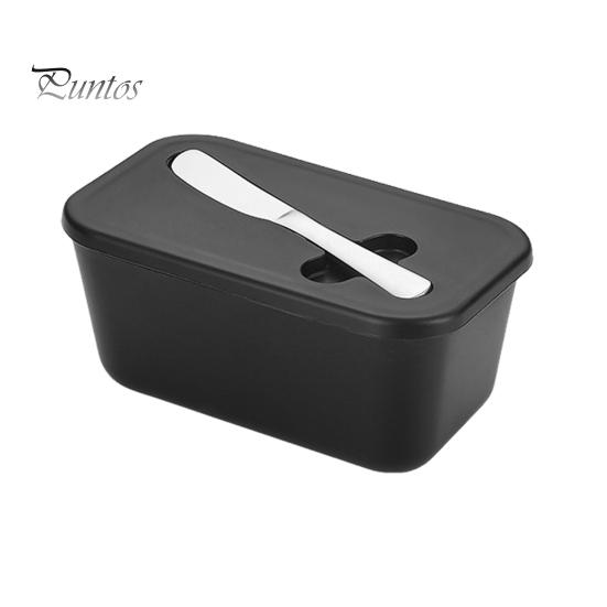 

Масленка с крышкой, пищевая пыленепроницаемая масленка для столешницы и холодильника, контейнер для масла с резаком, не содержит бисфенол-А, кухонный подарок чёрный