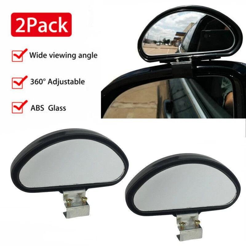 2pcs Adjustable Car Safety Blind Spot Rear View Angle Mirror Wide Angle Side Rear View Mirror For Van Trucks Motorcycle