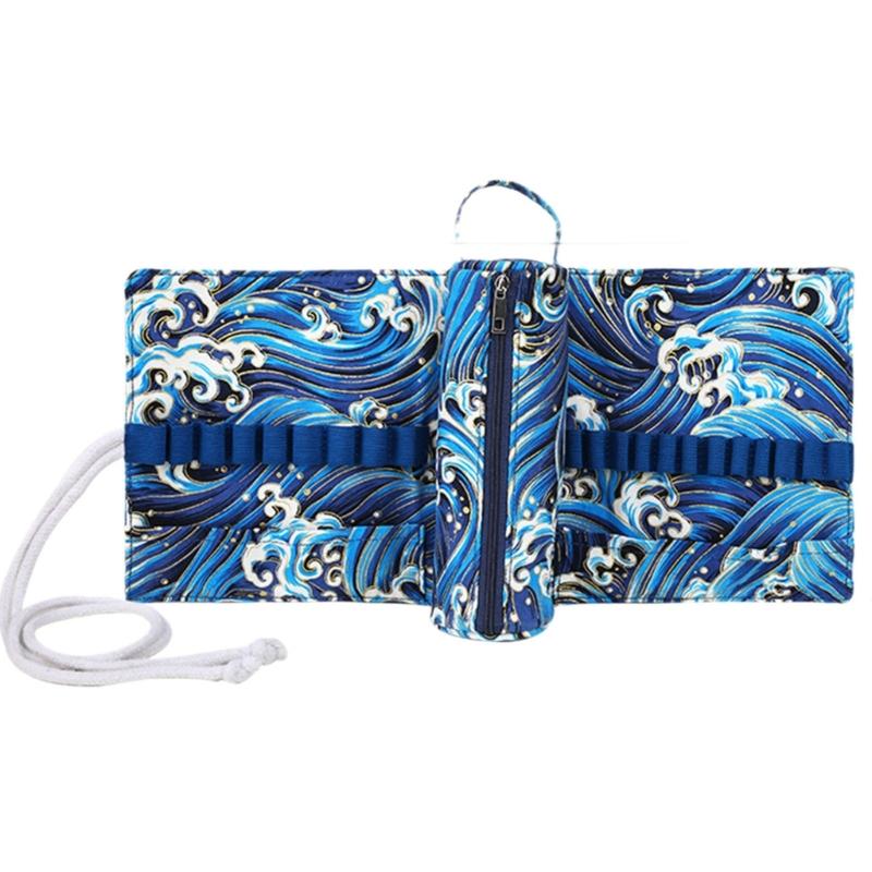 Oxford Cloth Crochet Hook Organiser Knitting Needle Storage Case For Knitting Tool and Crochet Craft Accessories Storage