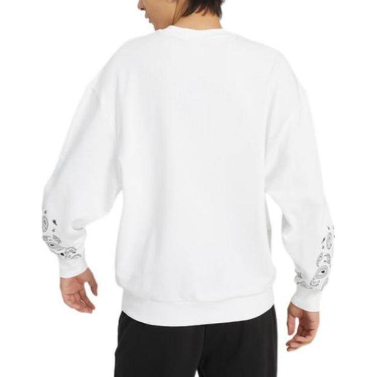 Puma Sporty Casual Crew Neck Long Sleeve Pullover Sweatshirt Unisex Tops White 539522-02