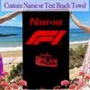 F1 Racing Car (13) Beach Towel, Multi-purpose Beach Towel Perfect for Camping and Beach Vacations