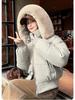 Hooded Cotton-padded Jacket Short Winter Thickened Warm Coat With Fur Collar