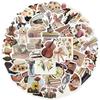 50pcs Vintage Animal Flower PVC Sticker Aesthetic Children's Stationery DIY Decoration Scrapbooking School Supplies