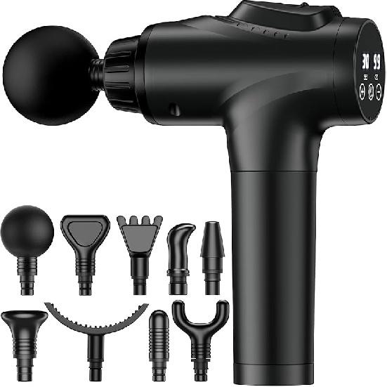 Massage Gun, Muscle Massage Gun for Athletes Handheld Electric Deep Tissue Back Massager, Percussion Massage Device for Pain Relief with 30 Speed