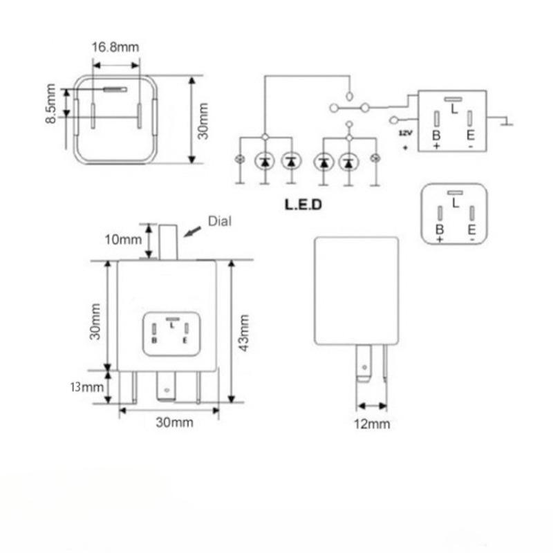Universal 12V 3-Pin LED Flasher Relay Anti-Hyperflash Motorcycle Turn Signal Converter for CF13 CF14 Car Truck ATV Compatible Relays 5
