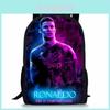 Mochila Esportiva de Basquete Cristiano Ronaldo Com Poliéster à Prova d'Água Para Alunos do Ensino Médio