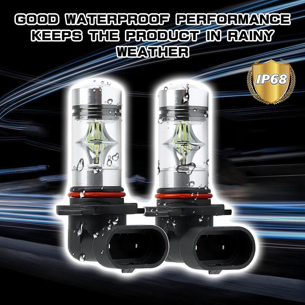 2PCS 9005/9006 LED Headlight Bulbs Fog Light Bulb, High and Low Beam Lights 12V 100W, 6500K Daytime Running Lights, Front Light Replacement Kit for