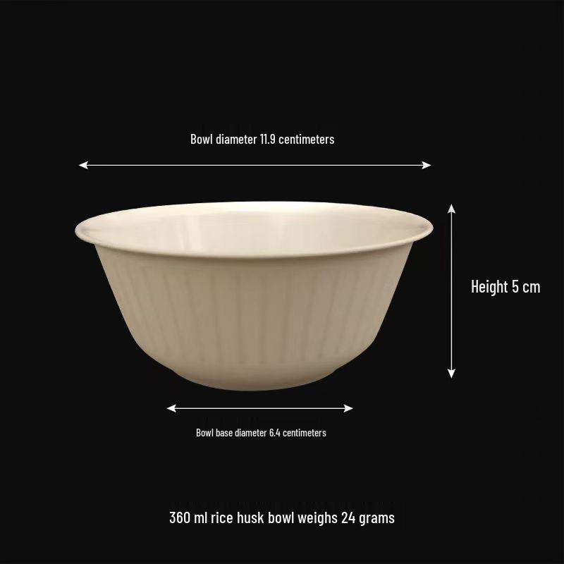 

Экологически чистая одноразовая миска из рисовой шелухи объемом 360 мл - Разлагаемая и не требующая мытья посуда 360ml