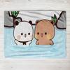 Bubu Dudu Panda Bear Flannel Throw Blanket Series Kids Blankets Sofa Decoration Bear and Pa blankets Cozy Soft Couple kids gift
