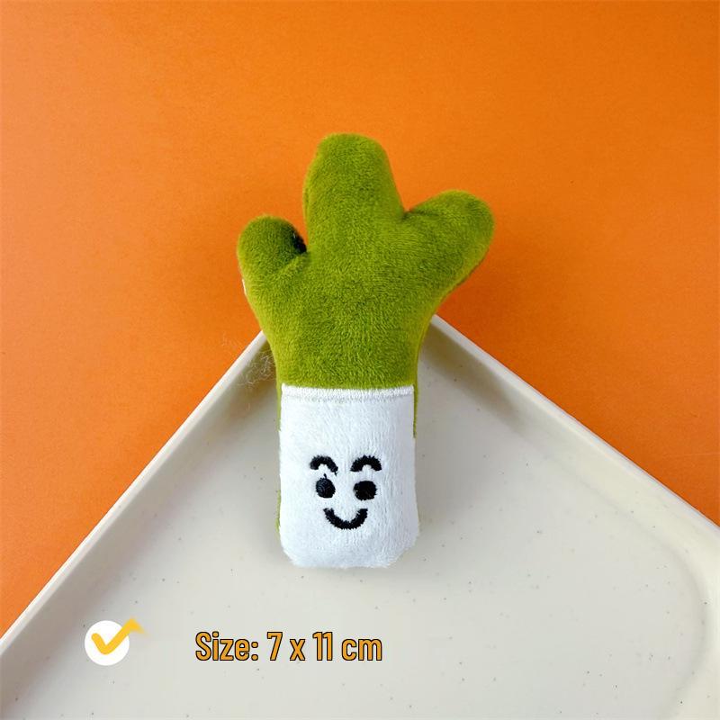 

Funny Plant Keychain: Chili, Green Onion, & Ginger Cartoon Plush Backpack Pendant Back Opening [Accessory]