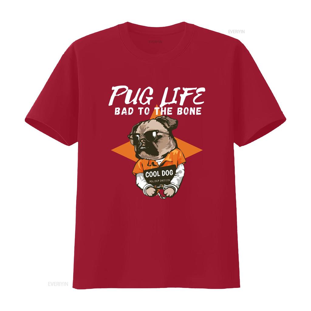 Mops Leben T-Shirt Besitzer Mama Papa Hundeliebhaber Gangsta vintage Gewaschen Stilvoll Dehnbar Vielseitig Lässig Streetwear
