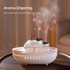 Boat Home Aroma Diffuser with Colorful Night Lights 300ml Quiet Ultrasonic Air Humidifier for Desktop Decor Christmas Gift