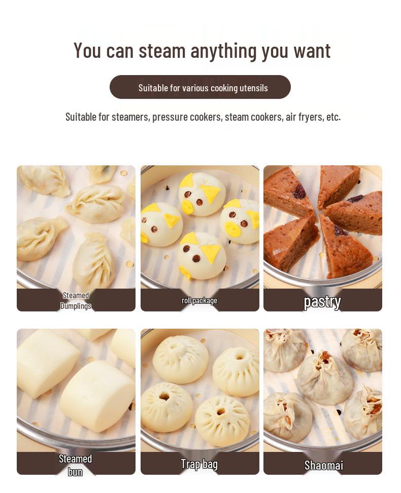 Disposable Non-Stick Steamer Mat for Baozi and Buns
