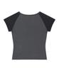 ILLIGO Lace Ribbon Contrast T-Shirt Charcoal