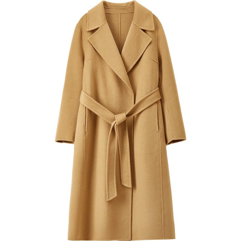 Dámský dlouhý zimní kabát Shangdoupila ze 100% vlny