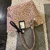 Retro Style Leopard Print Canvas Bag Girl Lazy Casual Shoulder Messenger Bag Large Capacity Commuter Bag