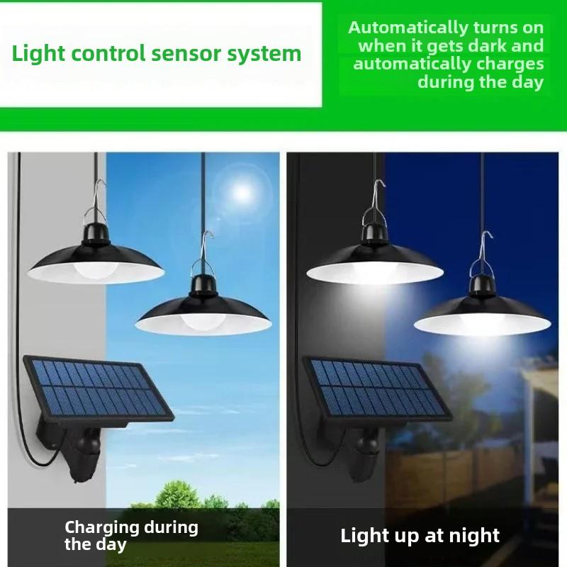 Solar Pendant Light IP65 Waterproof Led Solar Powered Lamp with Remote Control Chandelier Camping Outdoor Garden Hanging Lights