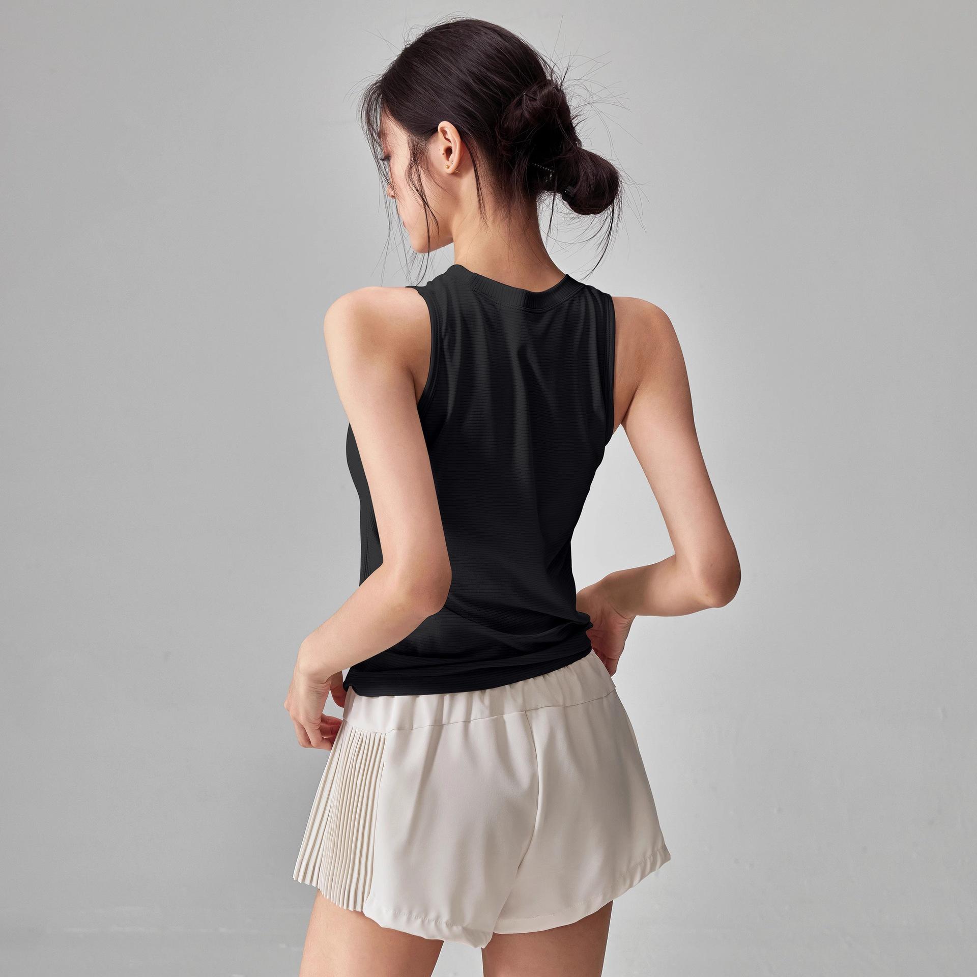 

Women s Quick-Dry Yoga Tank: Slimming, Elastic, Sleeveless Sports Top for Summer Fitness and Running S (for 80-94 jin)