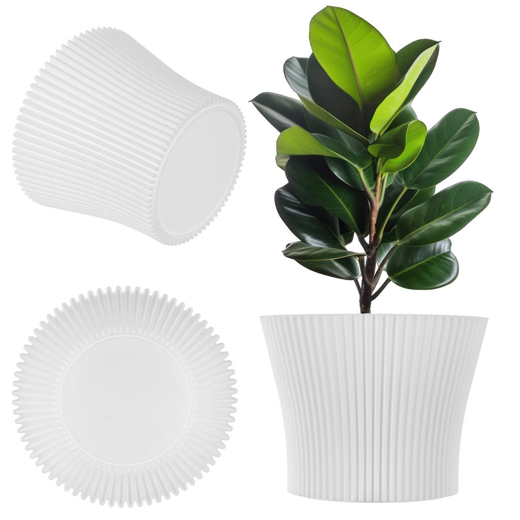 KADAX Flowerpot Flower Pot 11cm Plant Cover Flowerpot Plastic White