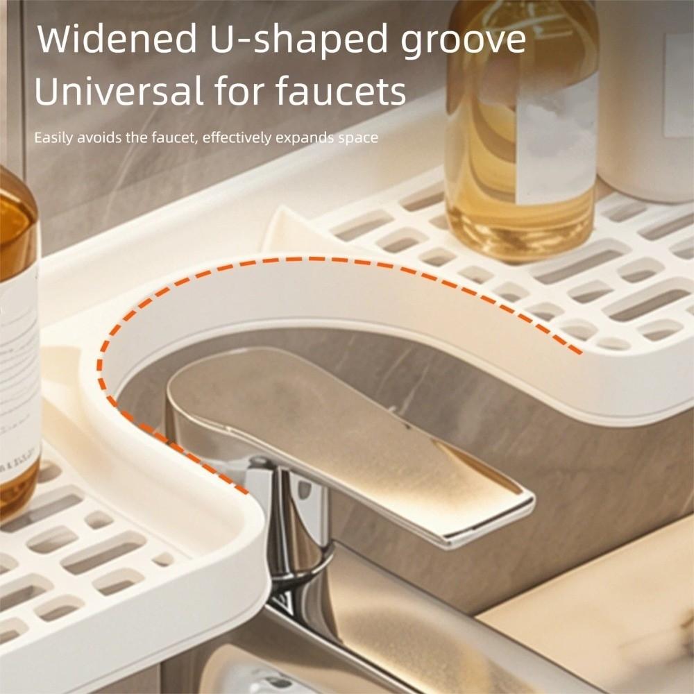 Water Drainage Bathroom Storage Rack Mesh Counter Organizer Universal Faucet Storage Shelf Kitchen